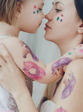 Učitajte sliku u preglednik galerije, Akvarel privremene tetovaže UNICORNS