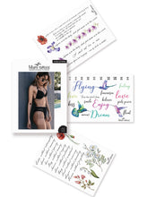 Učitajte sliku u preglednik galerije, Set privremenih tetovaža FLORAL LETTERING