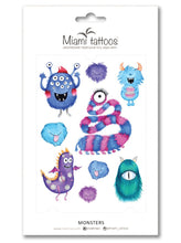 Učitajte sliku u preglednik galerije, Akvarel privremene tetovaže MONSTERS
