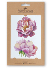 Učitajte sliku u preglednik galerije, Akvarel privremene tetovaže PEONY