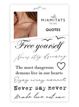 Učitajte sliku u preglednik galerije, Privremene mini tetovaže QUOTES