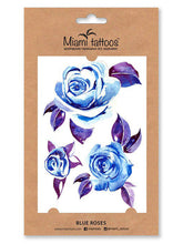 Učitajte sliku u preglednik galerije, Akvarel privremene tetovaže BLUE ROSES